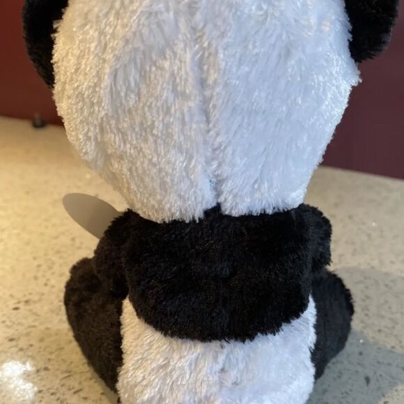 BAMBOO the 6" Panda TY Beanie Boo -Glitter BLUE Eyes - No Ear Tag - Picture 5 of 5